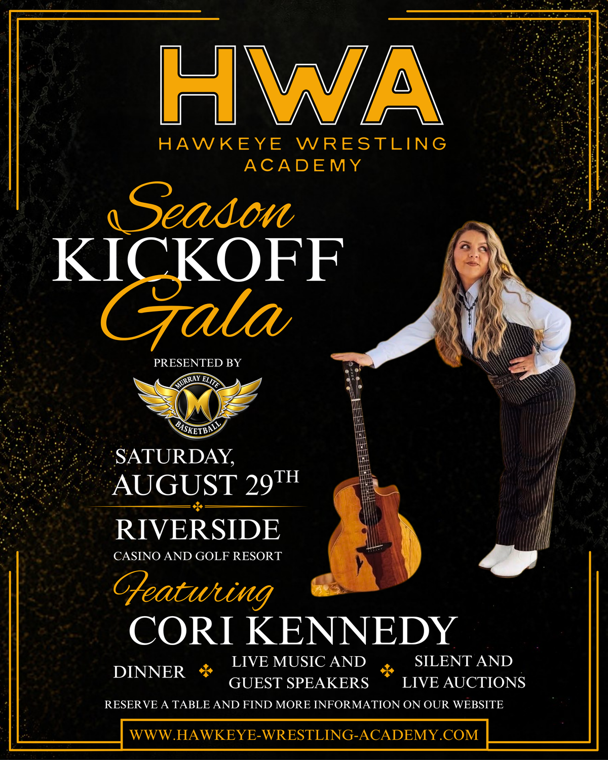 Cori Kennedy performing at the HWA Season Kickoff Gala