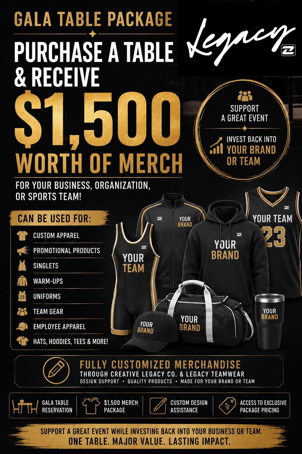 Legacy Teamwear Gala Table Package