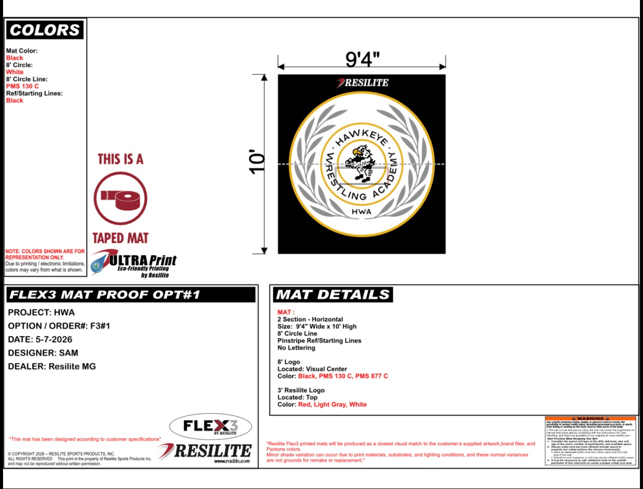 Resilite HWA academy seal mat design