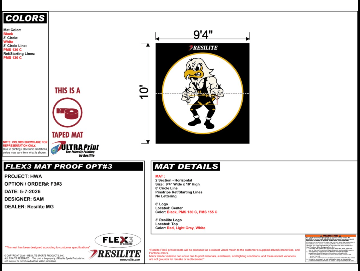 Resilite HWA mascot mat design